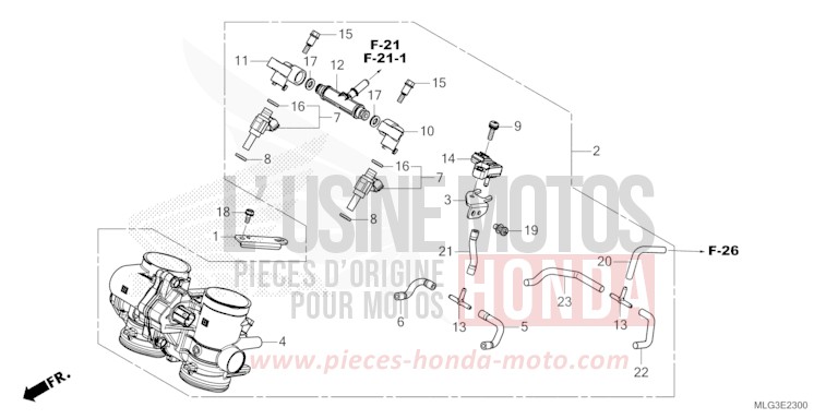 CORPS DE PAPILLON de Africa Twin DCT PEARL GLARE WHITE (NHB53H) 2022